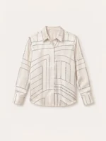 Satin Dot Print Shirt - Off White
