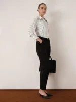 Satin Dot Print Shirt - Off White - Image 2