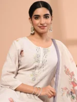 Faeezah Timeless Elegance Khadi Suit - (M 0) - Image 3