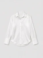 Satin Bell Cuff Shirt - Off White